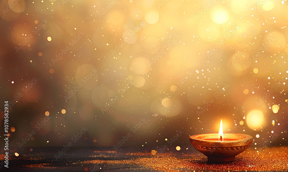 Cultural and religious belief concept background image with candlelight in a sparkling golden lantern. Cultural and religious belief concept background image with candlelight in a sparkling golden lantern.