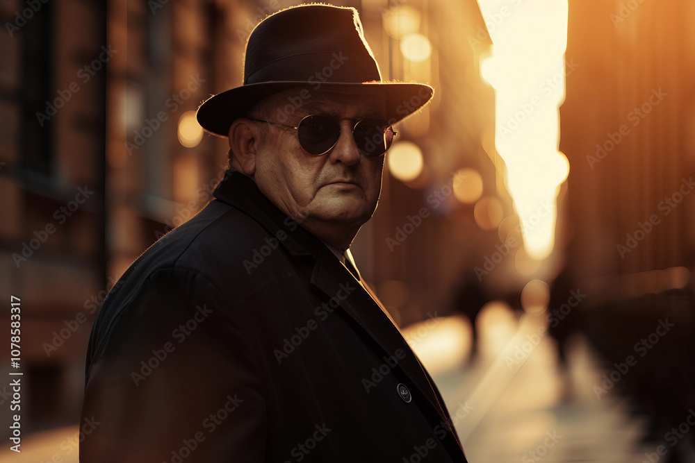Generative AI Image of Retro Mafia Gang Leader in Intense Noir Setting with Detective Vibes Generative AI Image of Retro Mafia Gang Leader in Intense Noir Setting with Detective Vibes