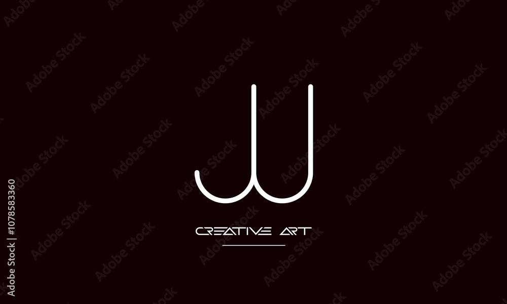 JU, UJ, J, U abstract letters logo monogram JU, UJ, J, U abstract letters logo monogram