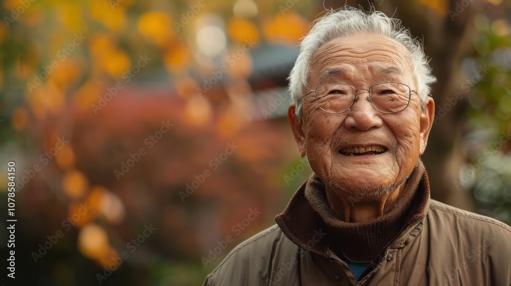 Against a backdrop of dynamic colors, a wise Asian elder's gentle eyes reflect the depth of her experiences and resilient spirit Against a backdrop of dynamic colors, a wise Asian elder's gentle eyes reflect the depth of her experiences and resilient spirit