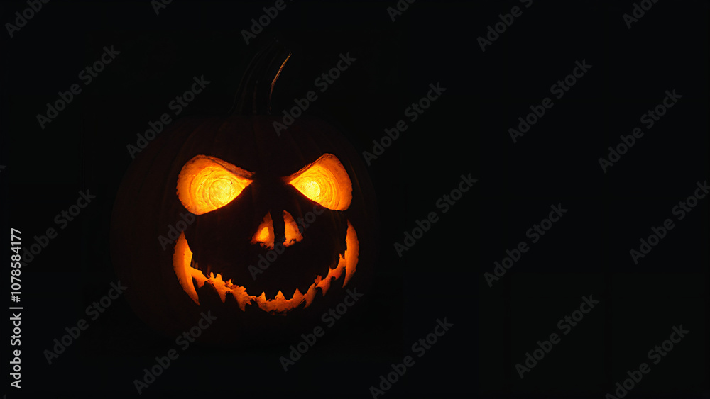 scary pumpkin with a glowing face scary pumpkin with a glowing face