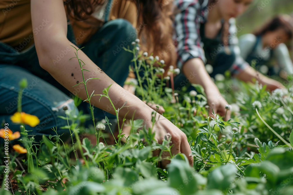 Generative AI Image of Gardener Caring for Flowers and Plants in a Vibrant Greenhouse Garden Generative AI Image of Gardener Caring for Flowers and Plants in a Vibrant Greenhouse Garden