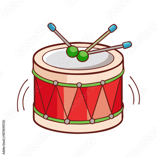  holiday drum vector art,  flat illustration  holiday drum icon