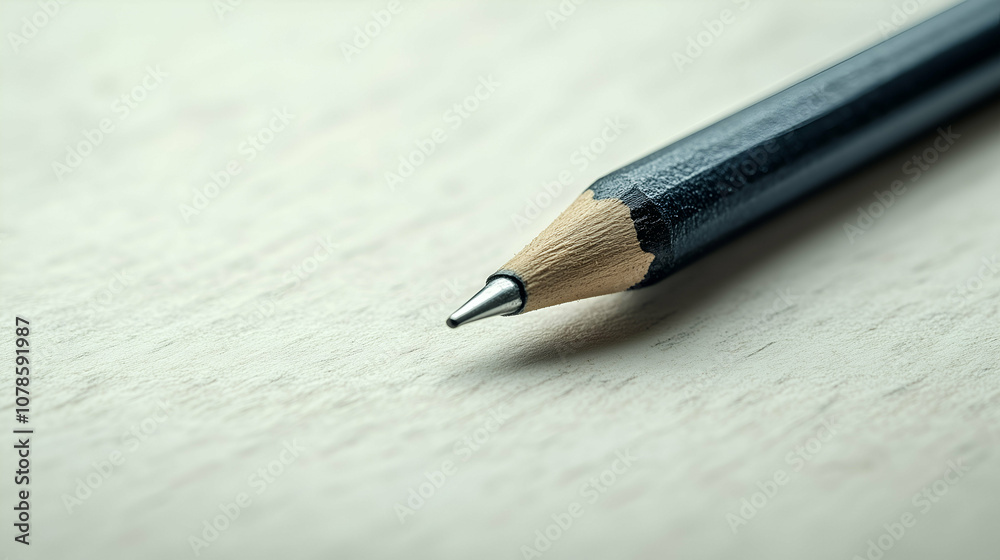 Close-Up of a Black Wooden Pencil with Sharpened Tip Close-Up of a Black Wooden Pencil with Sharpened Tip