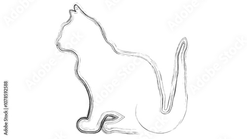 one line cat art 