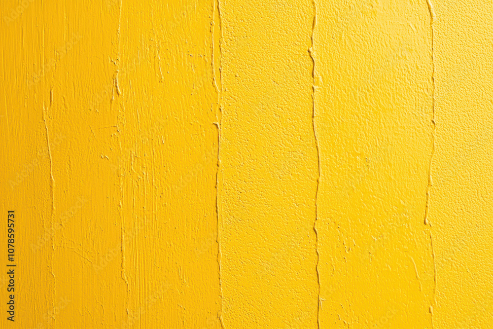 Fototapeta premium Vibrant yellow textured wall with vertical streaks, adding a fresh and cheerful ambiance to any space. Perfect for design projects and backgrounds.