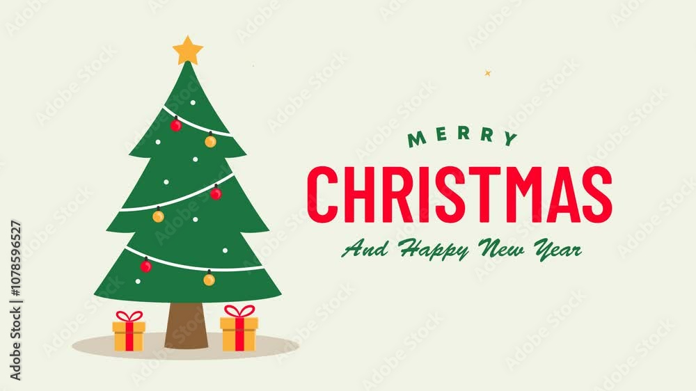 Merry Christmas greeting animation, video 4K resolution Merry Christmas greeting animation, video 4K resolution