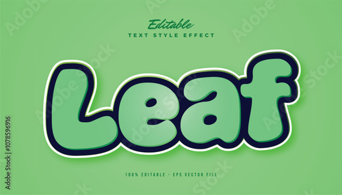 text effect style leaf green template