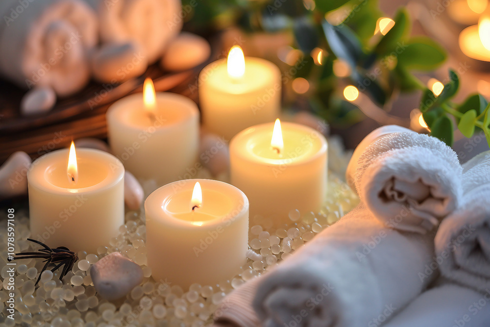Spa background towel bathroom white luxury concept massage candle bath ai generative design Spa background towel bathroom white luxury concept massage candle bath ai generative design