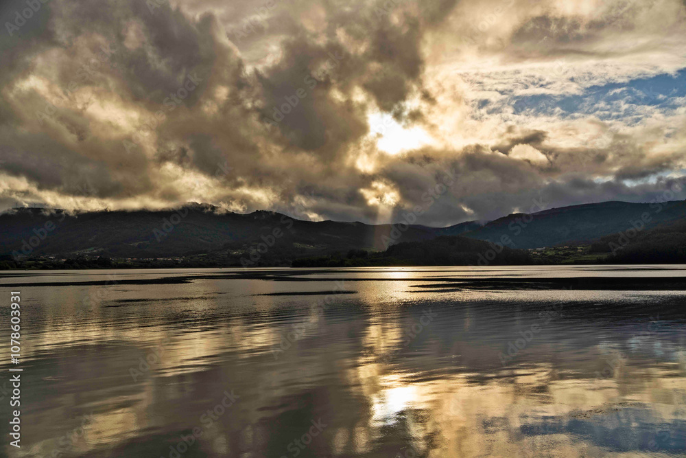 Serene Lake Landscape with Dramatic Clouds Serene Lake Landscape with Dramatic Clouds