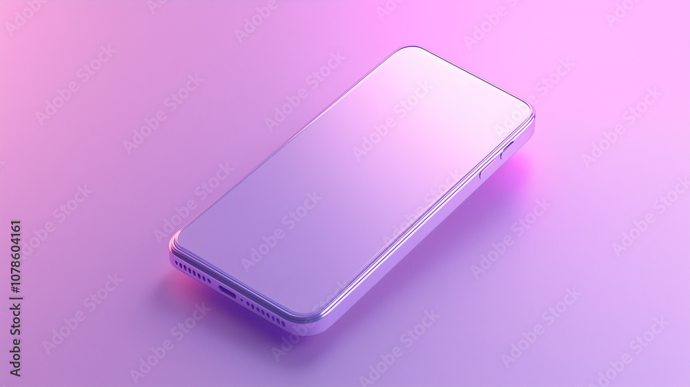 A 3D render of a cartoon a smartphone with a blank screen, set against a vibrant purple background. A 3D render of a cartoon a smartphone with a blank screen, set against a vibrant purple background.