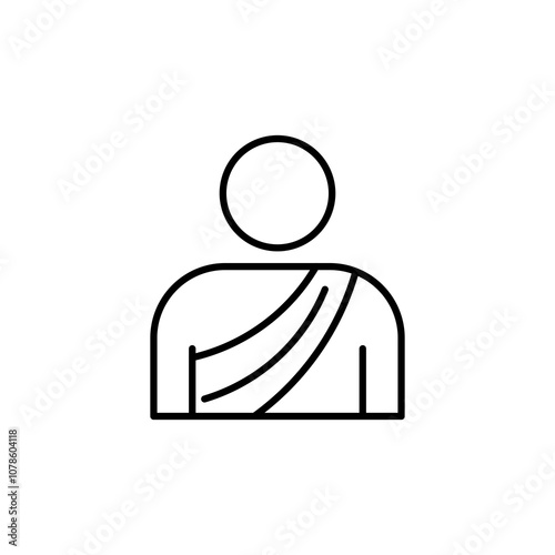 Monk thin line vector icon.