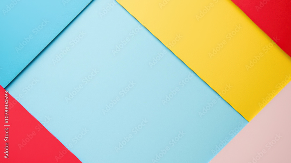 Colorful geometric background featuring vibrant paper sheets arranged in a modern design, perfect for creative projects or branding. Colorful geometric background featuring vibrant paper sheets arranged in a modern design, perfect for creative projects or branding.