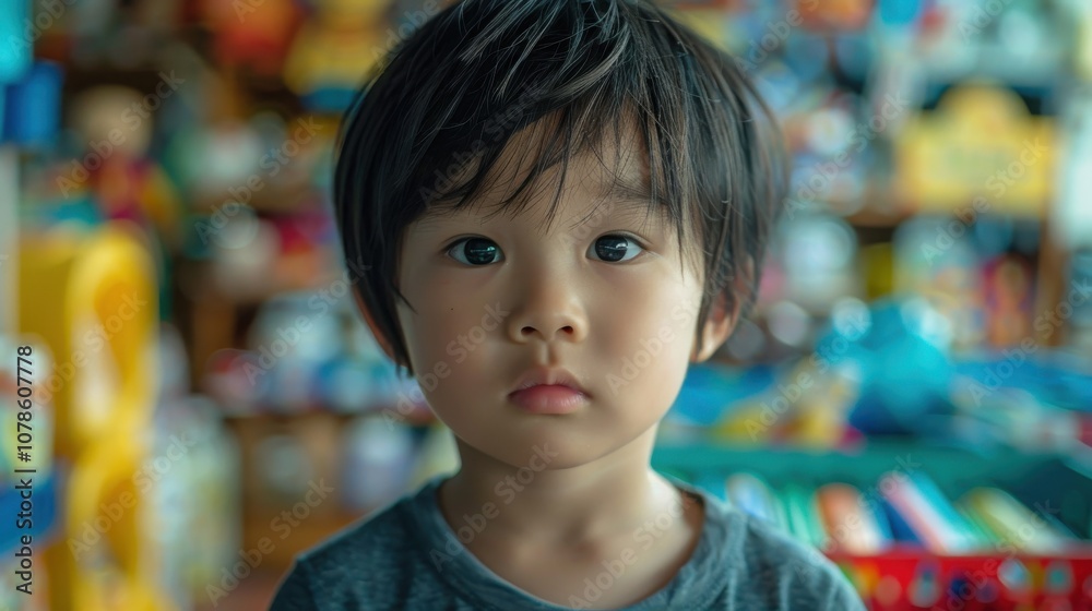 Surrounded by dynamic backgrounds, a curious Asian child's inquisitive expression reveals her insatiable thirst for knowledge and discovery Surrounded by dynamic backgrounds, a curious Asian child's inquisitive expression reveals her insatiable thirst for knowledge and discovery