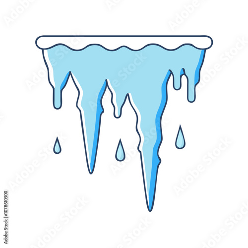 vector art,  flat illustration icicle icon