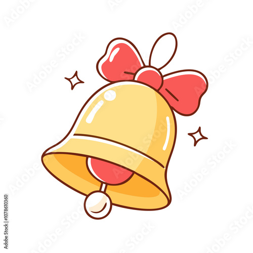  jingle bell vector art,  flat illustration  jingle bell icon