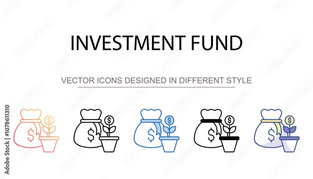 Fototapeta premium Investment Fund icon design with white background stock illustration