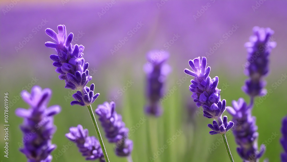 Lavender in bloom with a field grass backdrop.