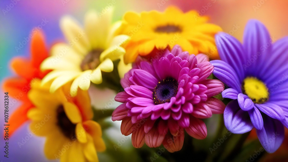 Vibrant bouquet of fall flowers in close-up. Vibrant bouquet of fall flowers in close-up.