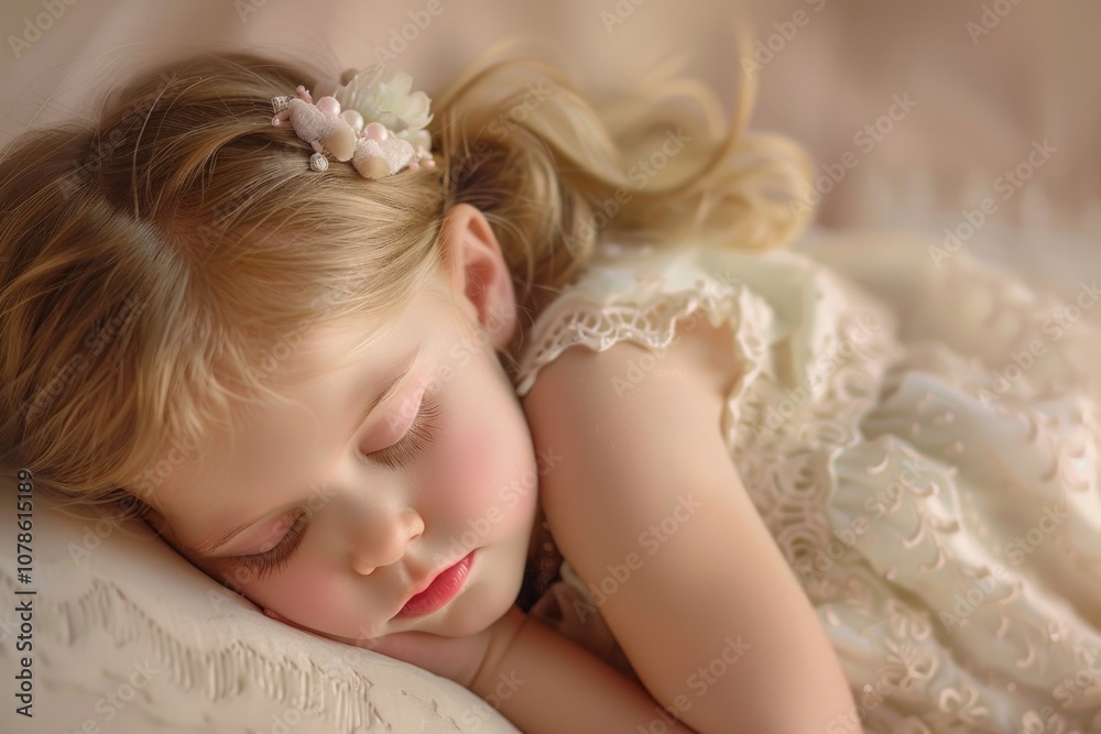 Peaceful Sleeping Child on Soft Bed Peaceful Sleeping Child on Soft Bed