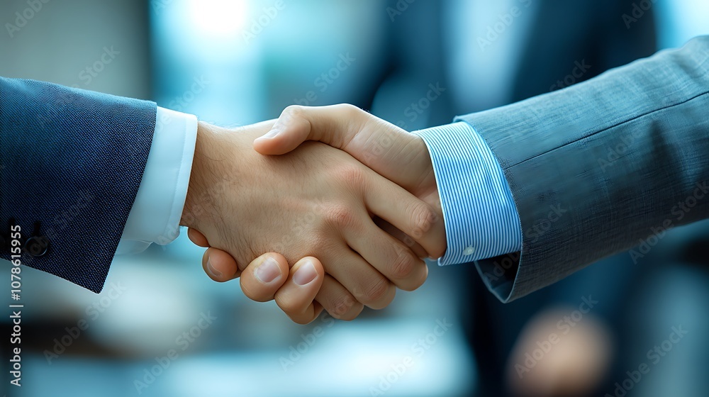 Businessman shaking hands with a young business people Businessman shaking hands with a young business people