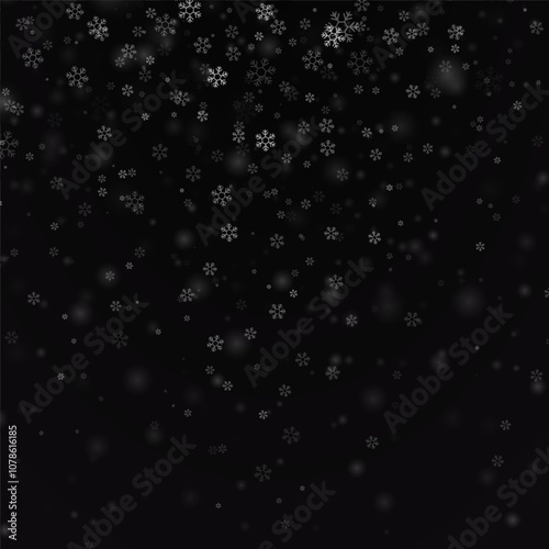 Christmas snow. Falling snowflakes on background. Snowfall. Vector illustration. photo