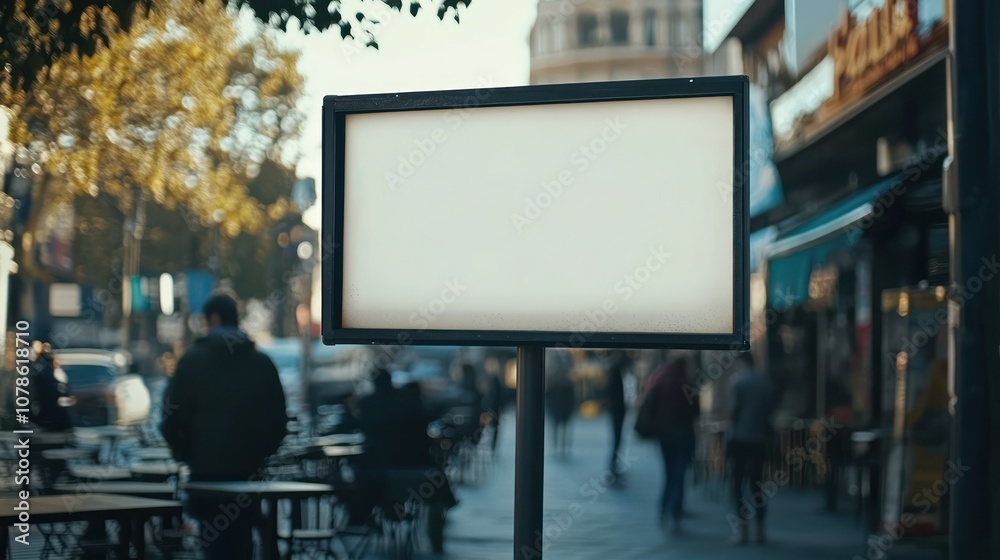 Obraz premium Blank Sign in a Busy Urban Setting