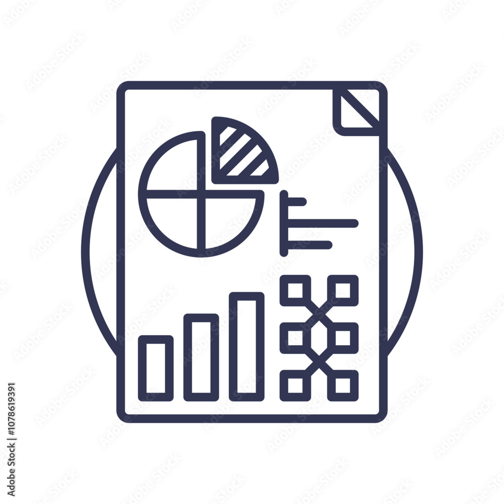 Illustration of a report with charts and graphs, symbolizing data analysis and presentation. Illustration of a report with charts and graphs, symbolizing data analysis and presentation.