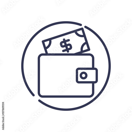 Wallet with cash symbolizes low revenue and financial constraints.