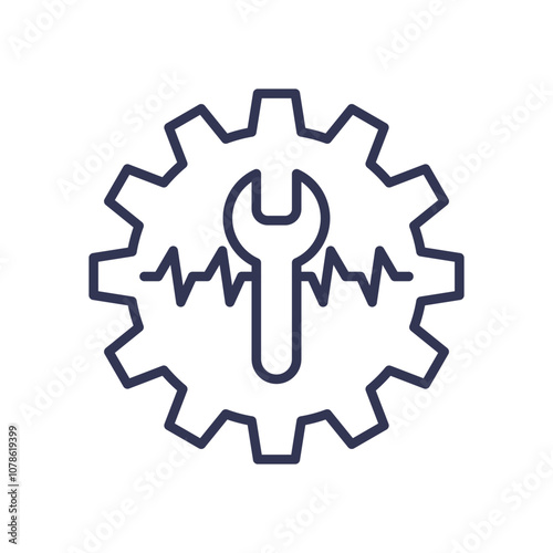 Gear and wrench symbolize proactive management and maintenance.