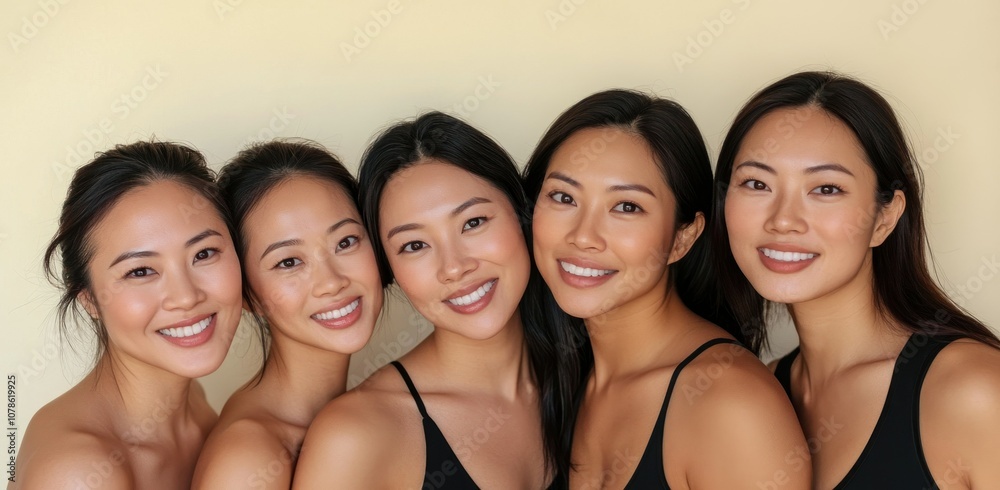 Portrait of Four Smiling Asian Women Portrait of Four Smiling Asian Women