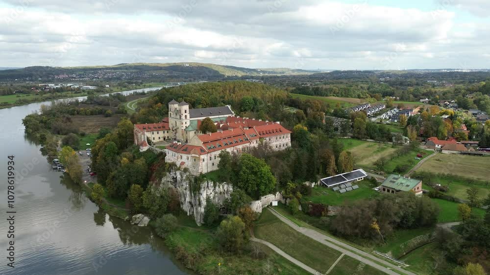 Cliffside monastery overlooking Vistula River Cliffside monastery overlooking Vistula River