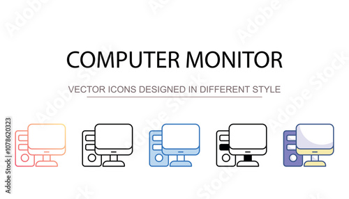 Tableau sur toile Computer Monitor icon design with white background stock illustration