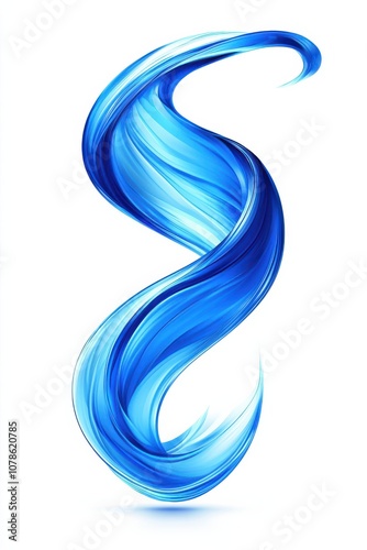 A vibrant swirl of blue waves, representing fluidity and energy, perfect for backgrounds, design projects, or artistic expressions.