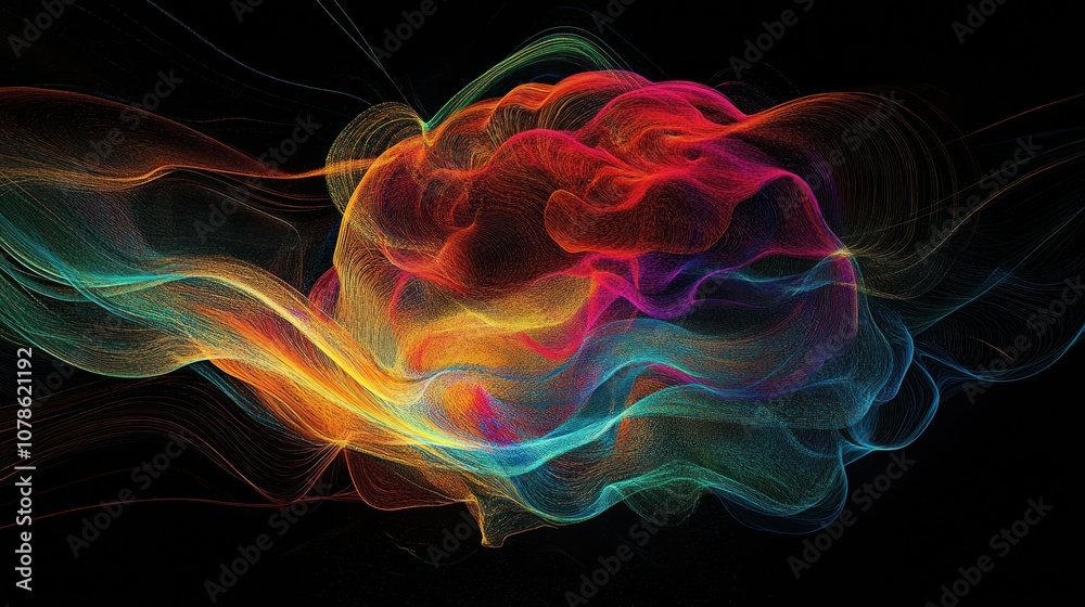 Obraz premium Colorful Abstract Waves of Light and Energy