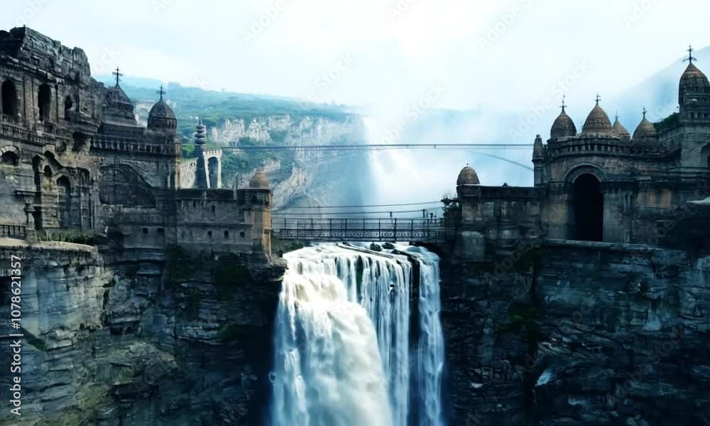 Ancient City Above the Waterfall