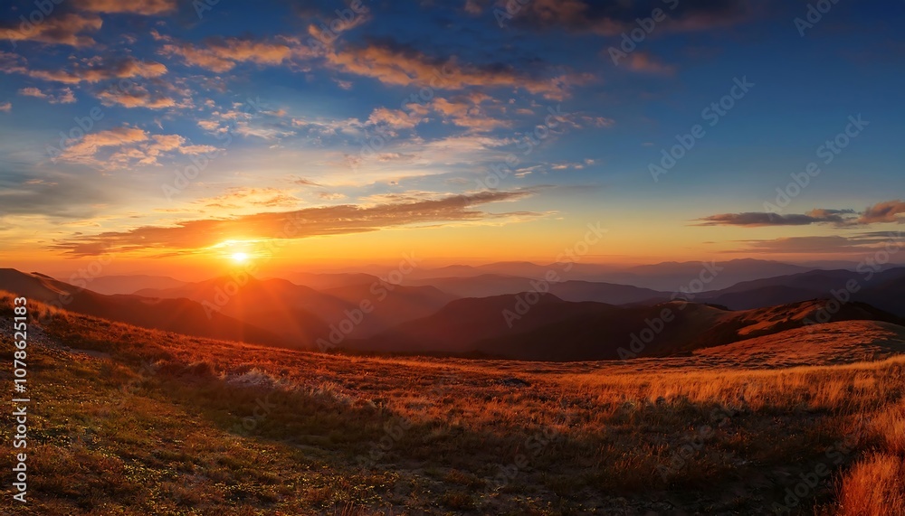 Obraz premium Sunset view with warm colors