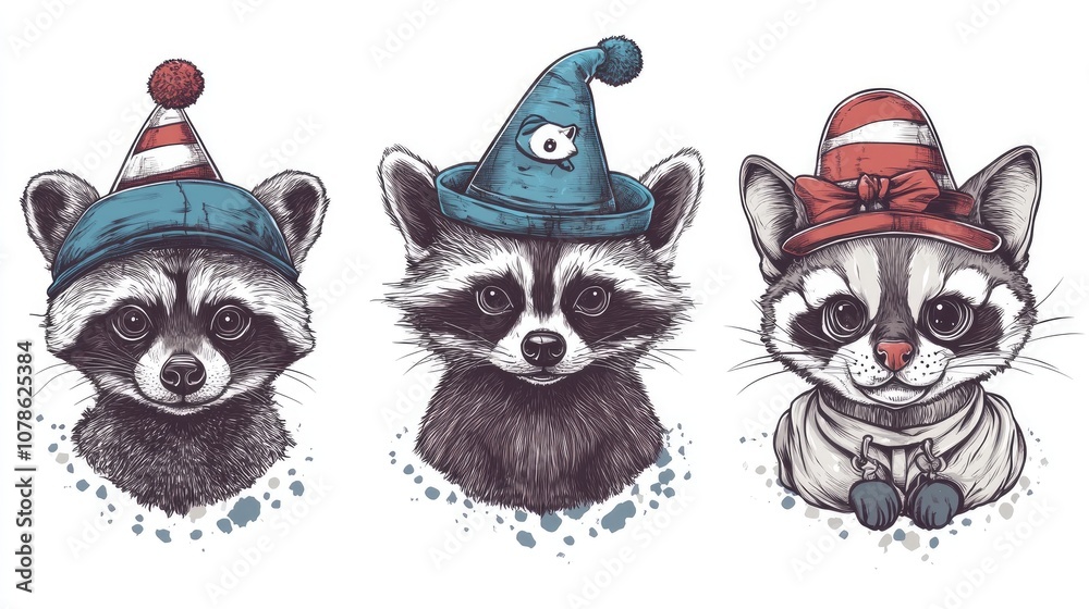 Playful Animal Line Art Illustrations