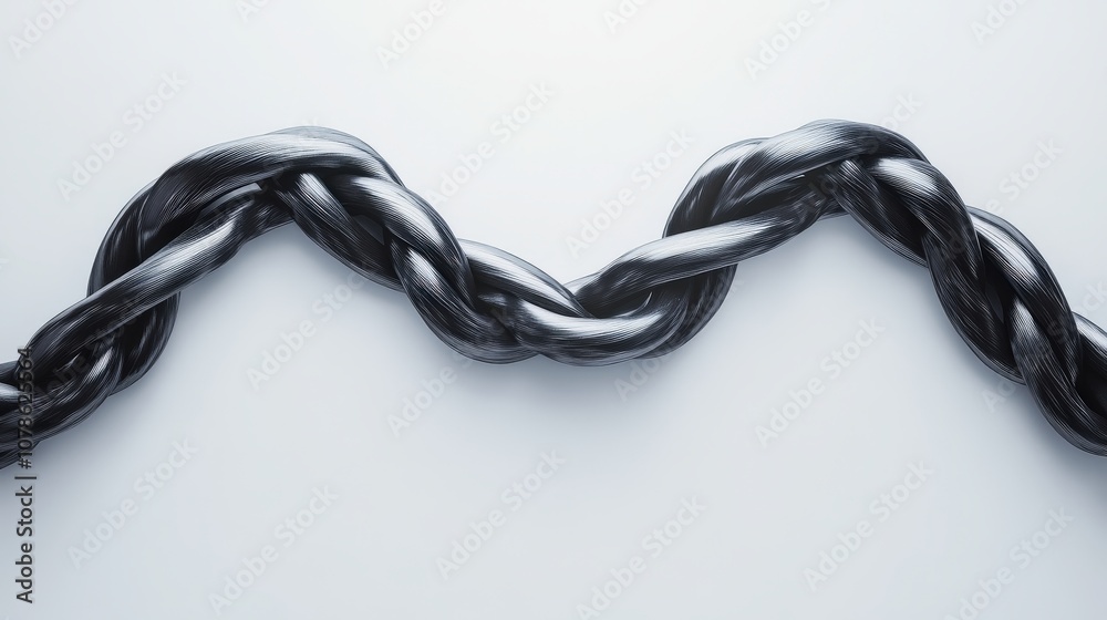 Intertwined Metallic Braids Forming an Abstract Shape Intertwined Metallic Braids Forming an Abstract Shape
