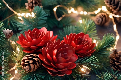 christmas decoration with cones