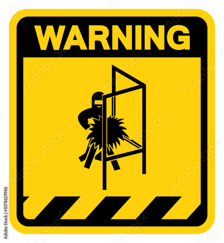 Welding Screen Warning Sign, Vector Illustration, Isolate On White Background Label. EPS10