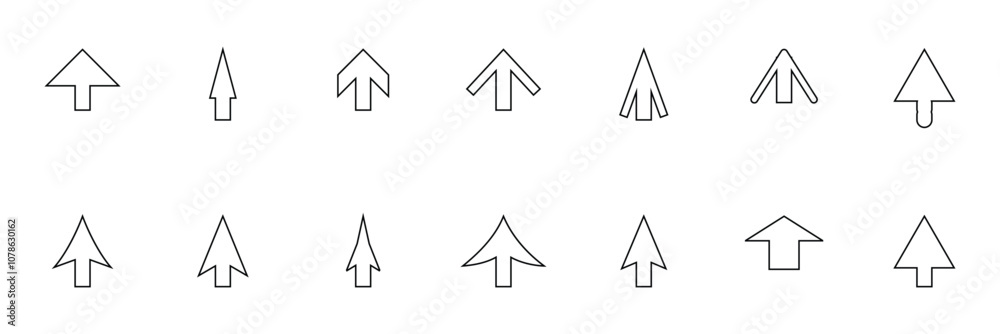 Black arrow vector icon pack. Arrow icon.