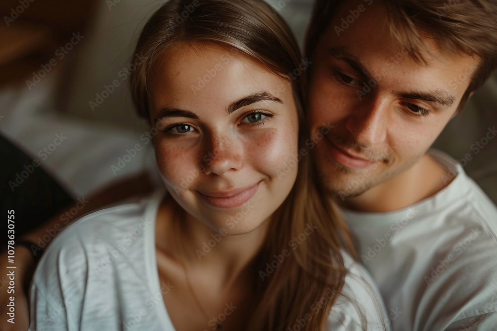 Generative AI Image of Cozy Couple in Love Spending Quality Time Together at Home Generative AI Image of Cozy Couple in Love Spending Quality Time Together at Home