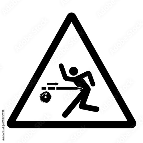 Canvas Print Warning Kickback Hazard Symbol Sign ,Vector Illustration, Isolate On White Background Label