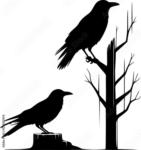 silhouette of a crow