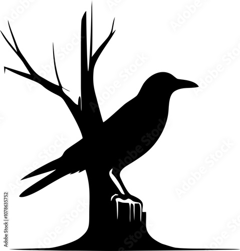 silhouette of a crow