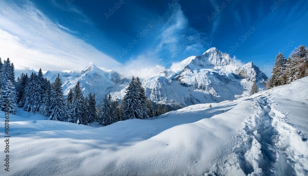 Stunning panoramic view of the Swiss Alps from the top of the Schilthorn mountain in the Jungfrau region of the country Stunning panoramic view of the Swiss Alps from the top of the Schilthorn mountain in the Jungfrau region of the country