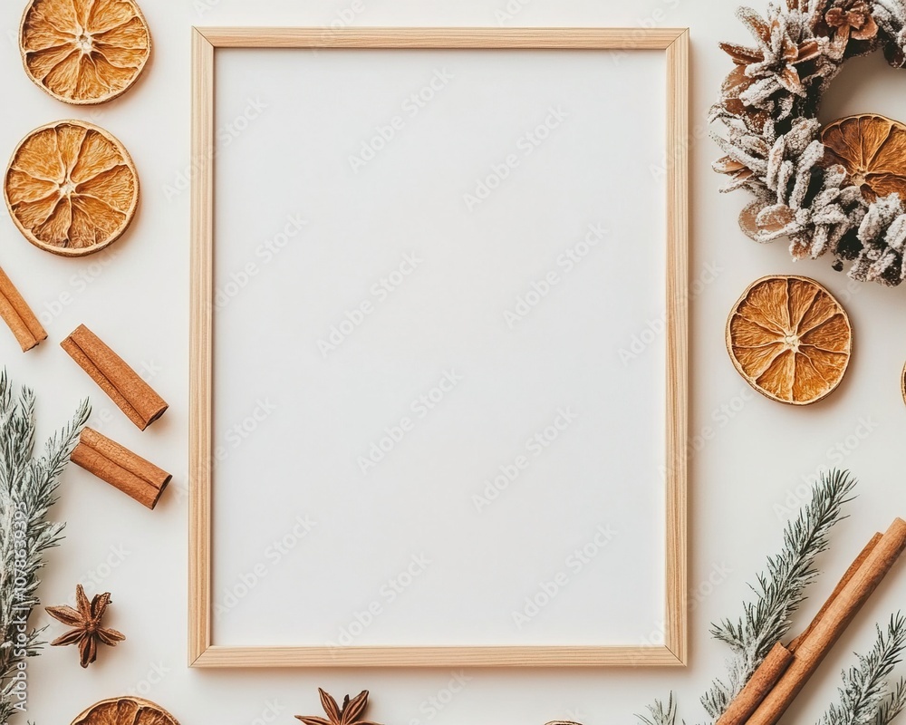 Fototapeta premium A white frame with a picture of a frame and a white background