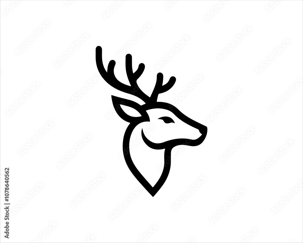 Deer head icon symbol vector illustration. Deer logo vector template. Silhouette deer logo design for T-shirts. Deer head icon symbol vector illustration. Deer logo vector template. Silhouette deer logo design for T-shirts.