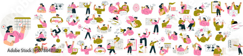 Productive Workflow with Man and Woman Managing Task Vector Set